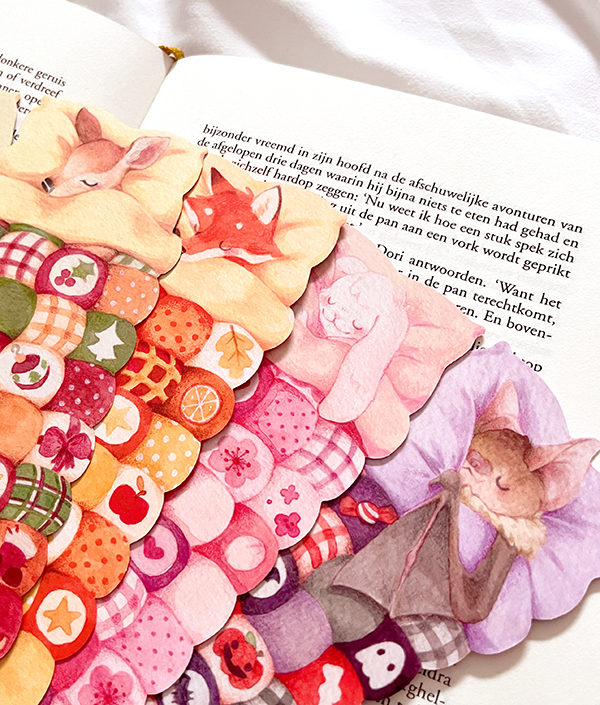 Sleepy bat | Die cut Bookmark