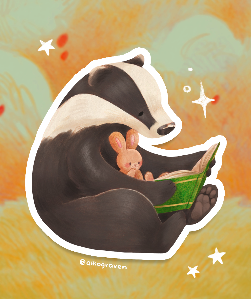Badger & bunny bedtime story | Transparent matte vinyl