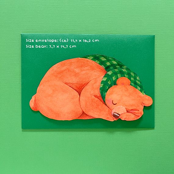Sleepy grizzly bear | Die cut card