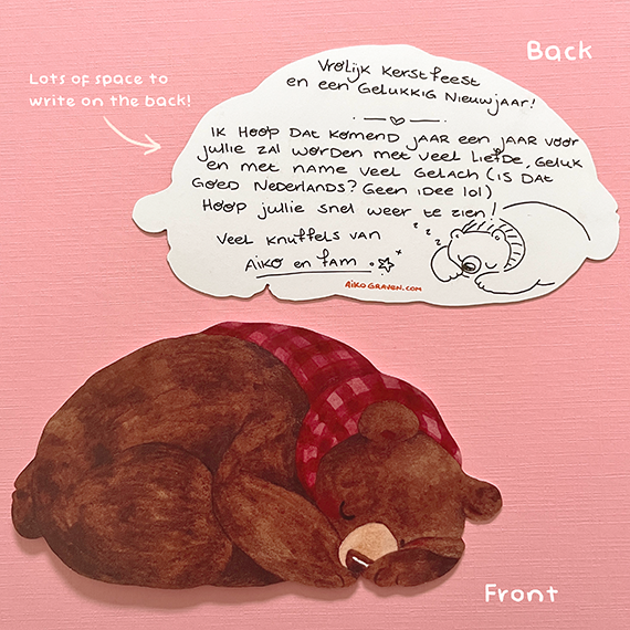Sleepy black bear | Die cut card