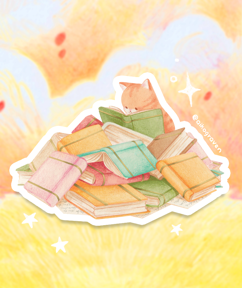 Book mountain | Transparent matte vinyl