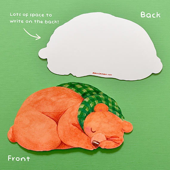 Sleepy grizzly bear | Die cut card
