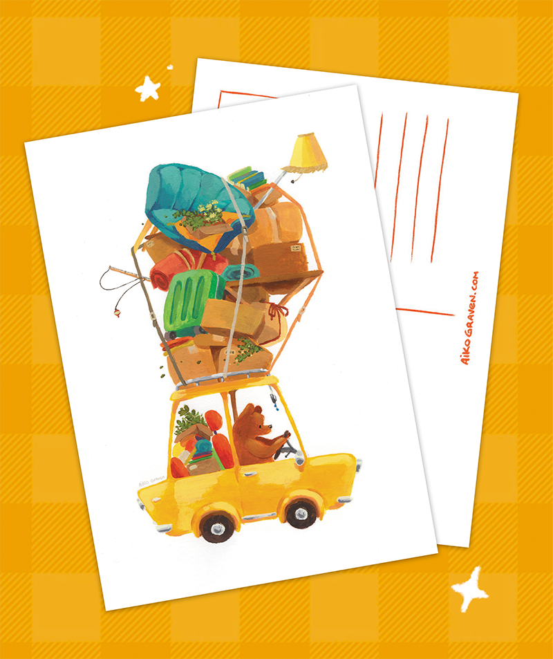 Moving bear | Greeting card