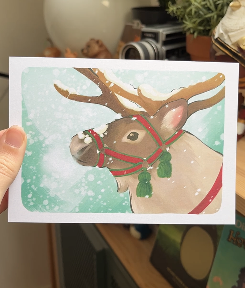 Snowy Reindeer | Greeting card