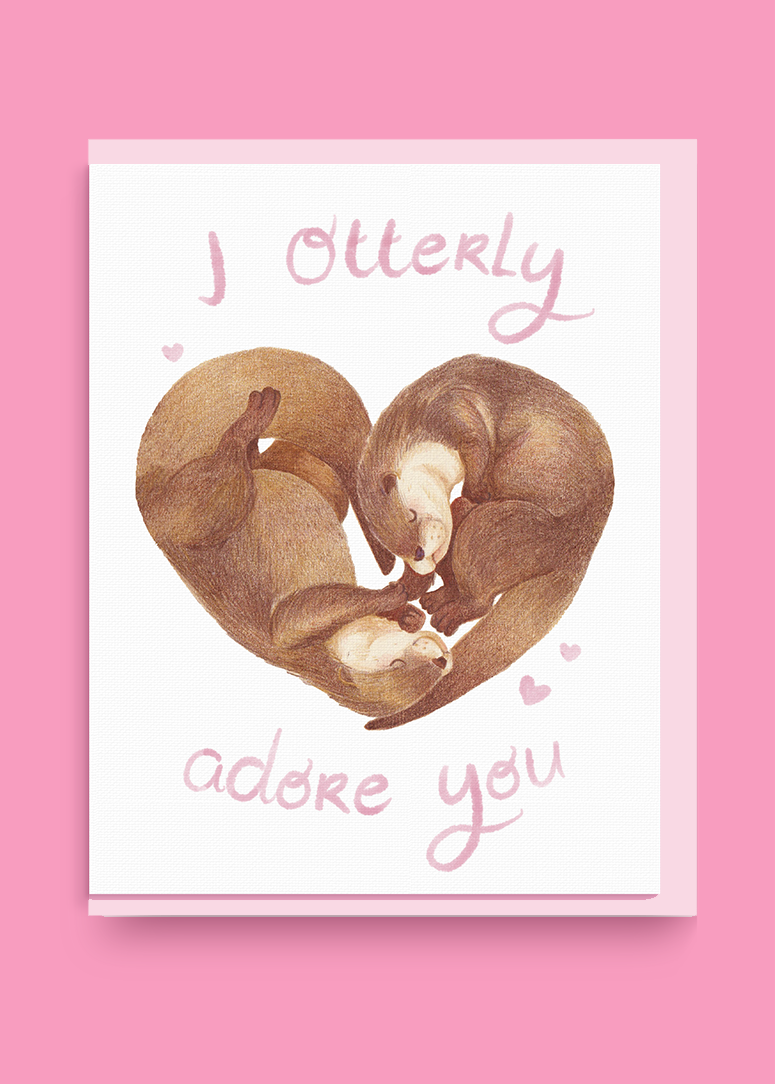 I otterly adore you | Folded greeting card
