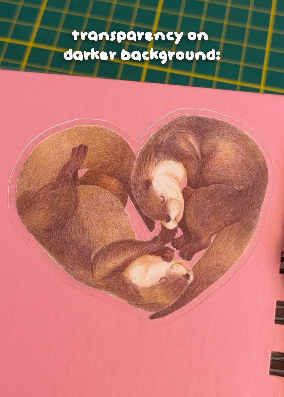 Otter heart | Transparent matte vinyl