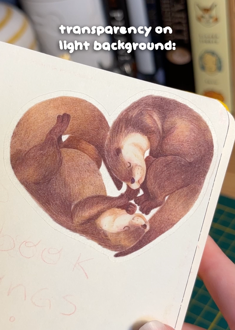 Otter heart | Transparent matte vinyl