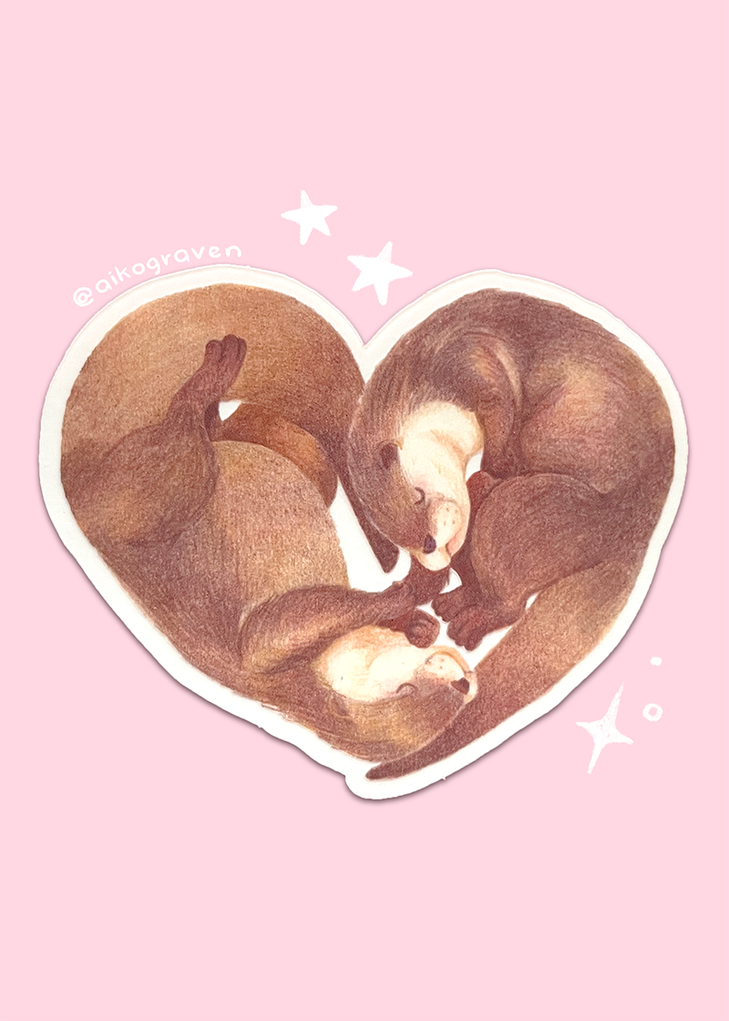 Otter heart | Transparent matte vinyl