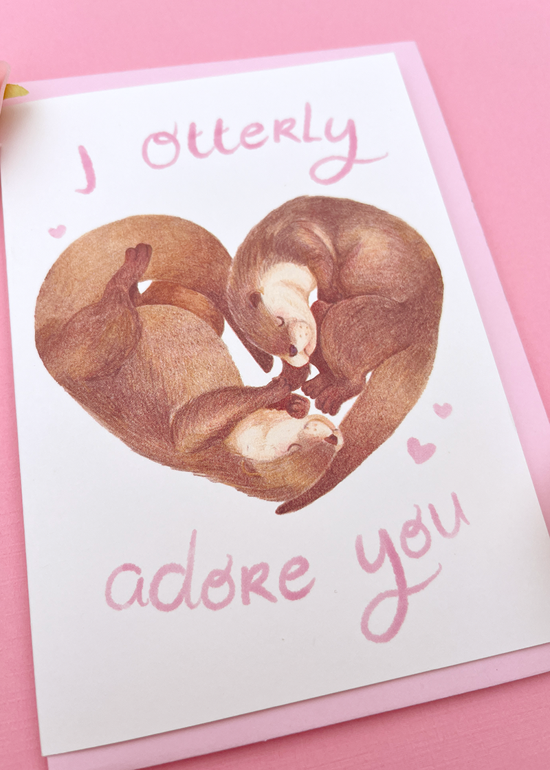 I otterly adore you | Folded greeting card