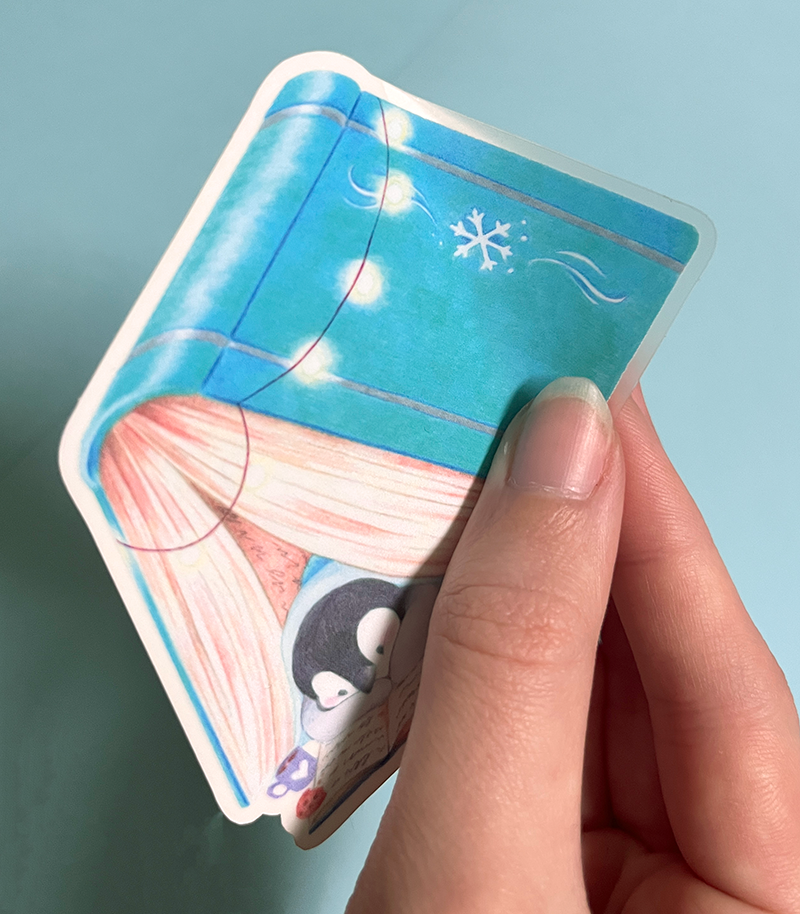 Book Tent Penguin Winter | Transparent matte vinyl