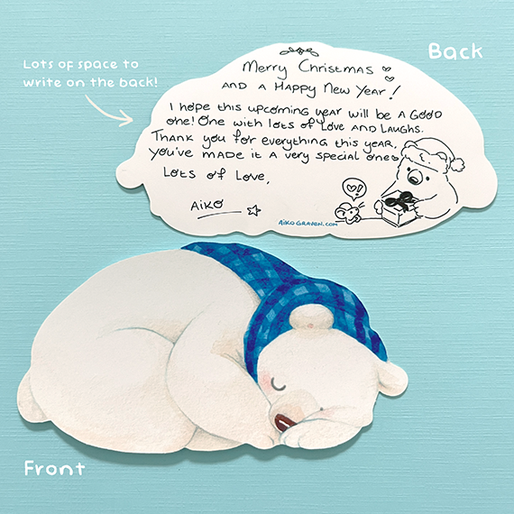 Sleepy polar bear | Die cut card