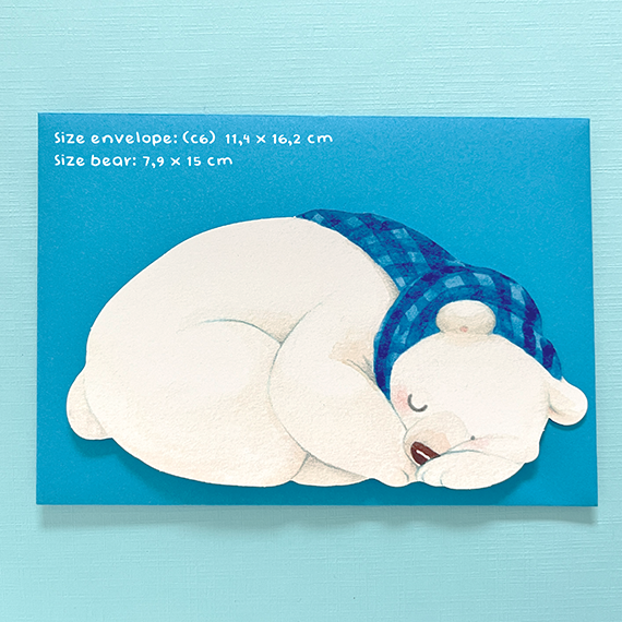 Sleepy polar bear | Die cut card