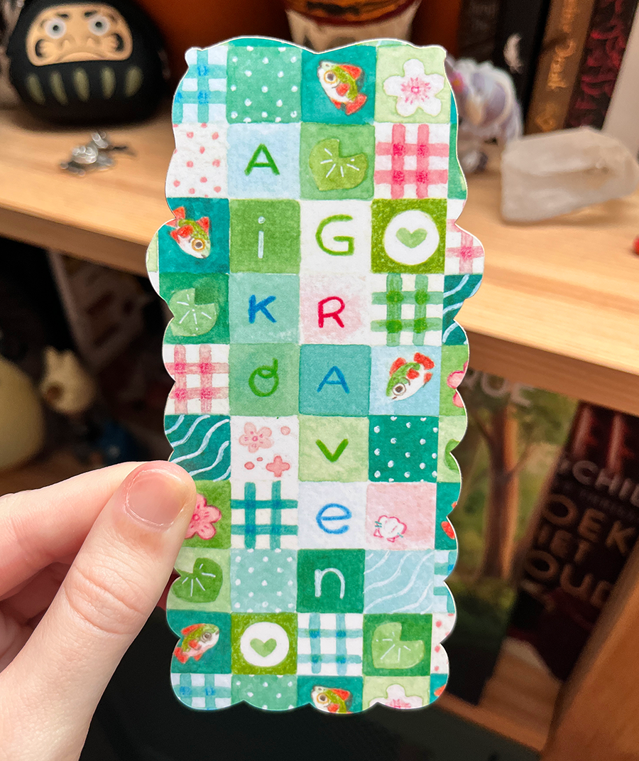 Sleepy River otter | Die cut Bookmark