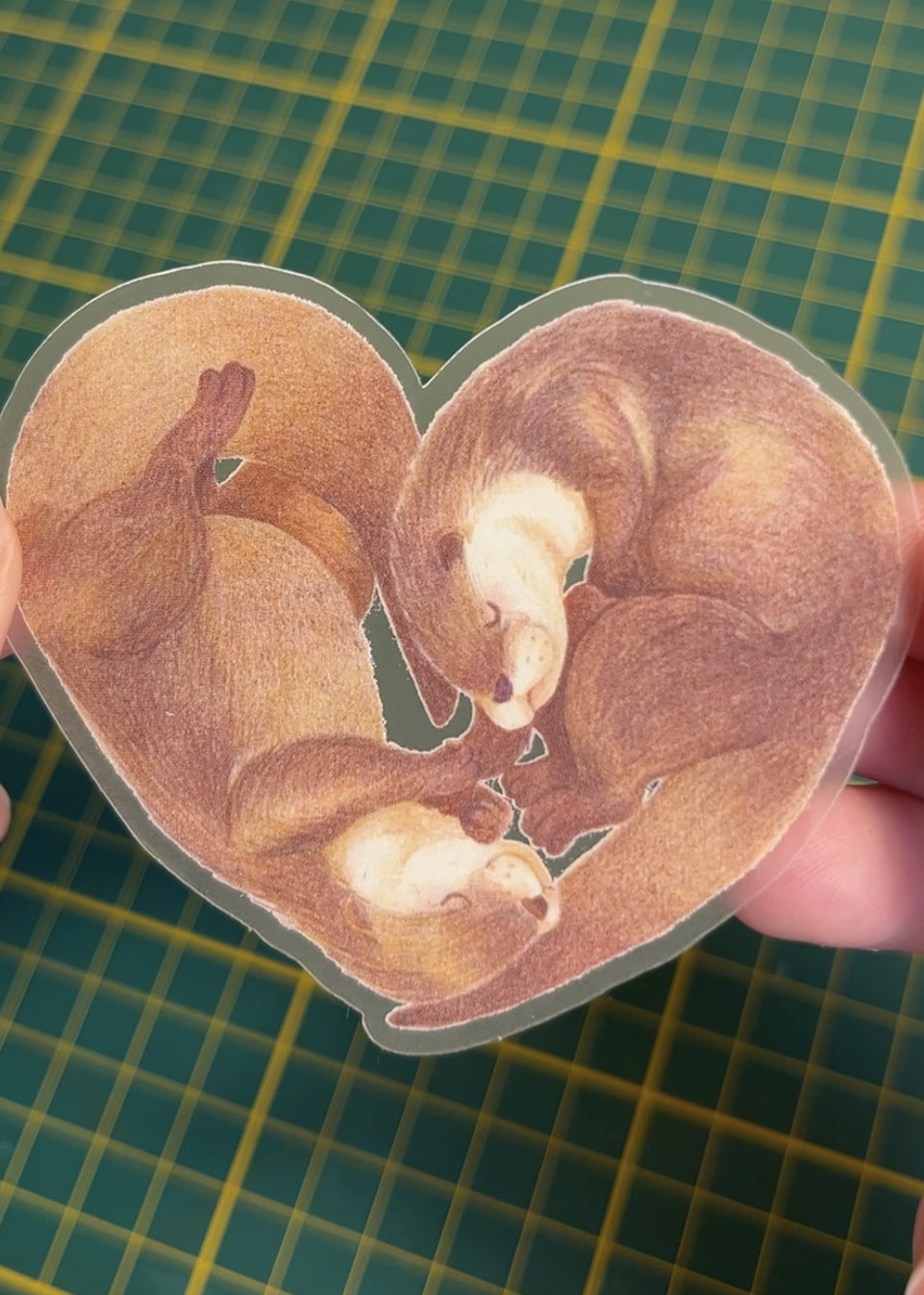 Otter heart | Transparent matte vinyl
