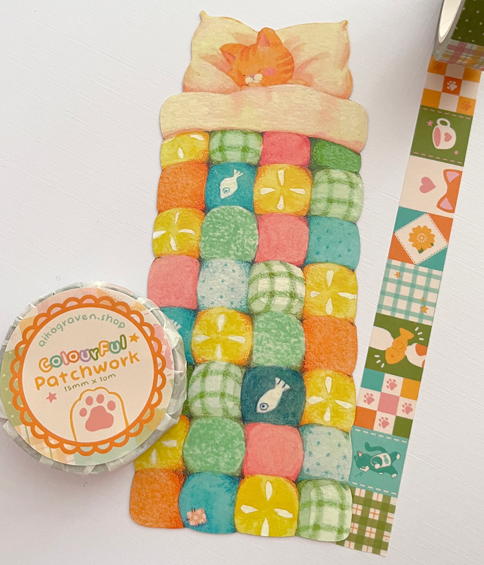 Colourful quilt | 15mm washi tape