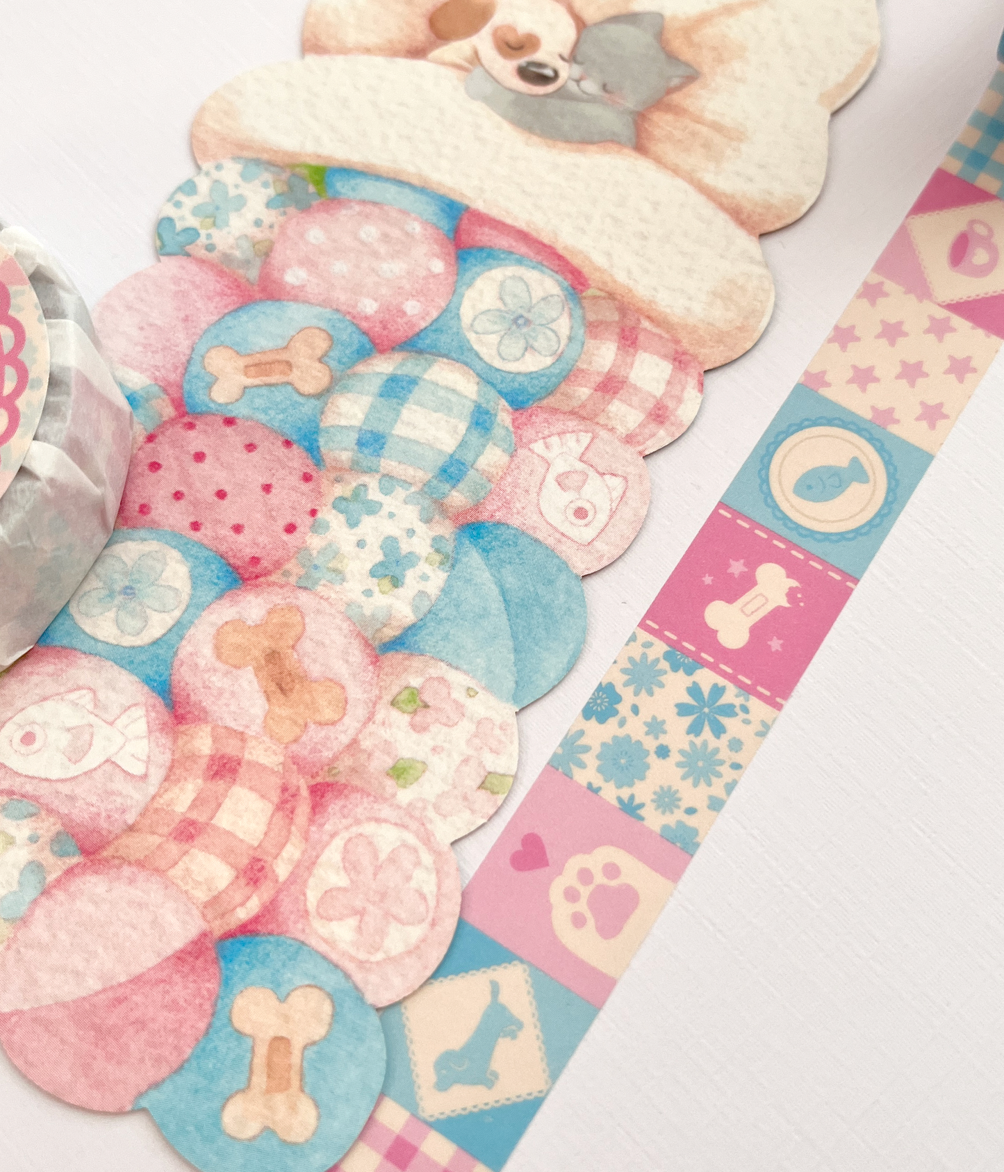 Pink & Blue quilt | 15mm washi tape