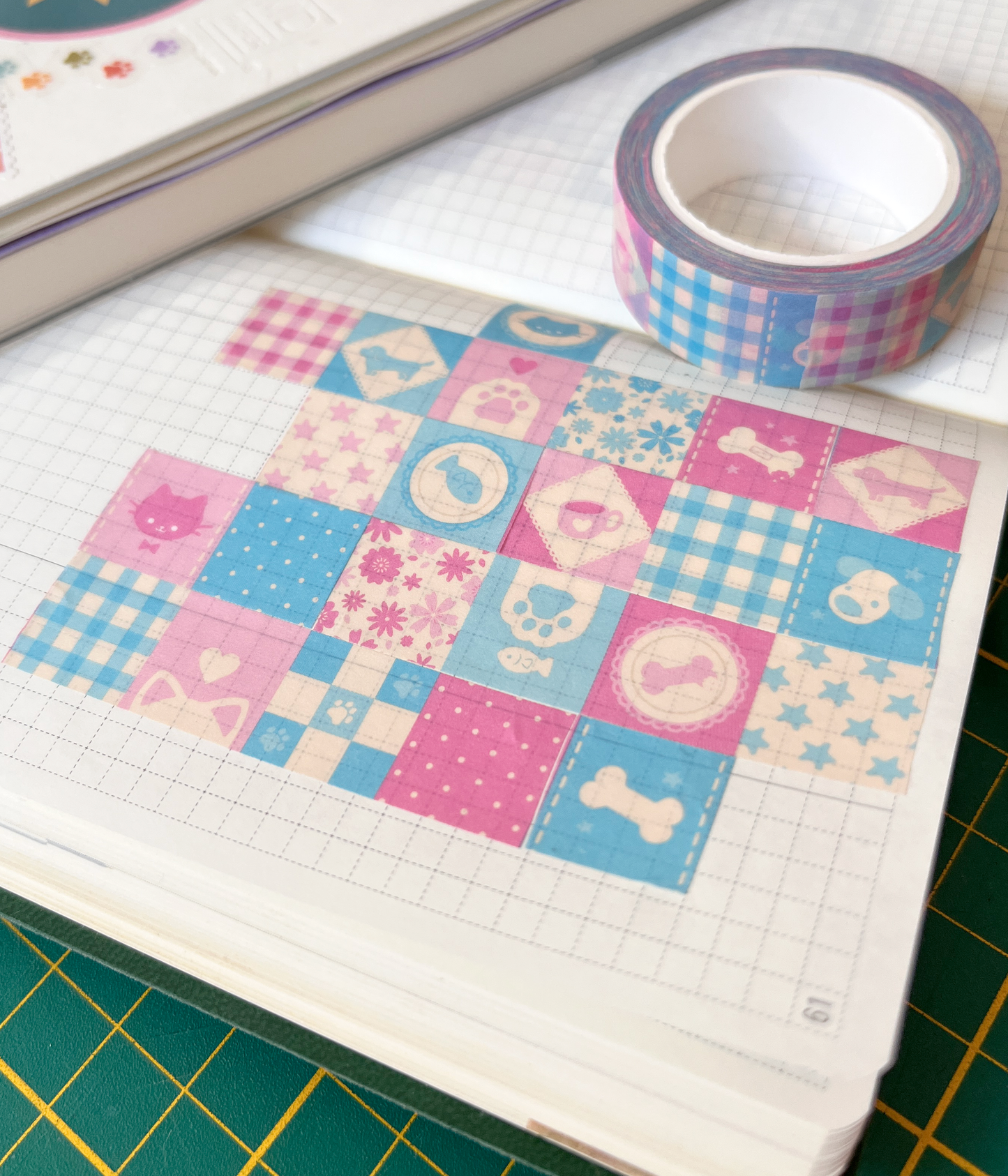 Pink & Blue quilt | 15mm washi tape