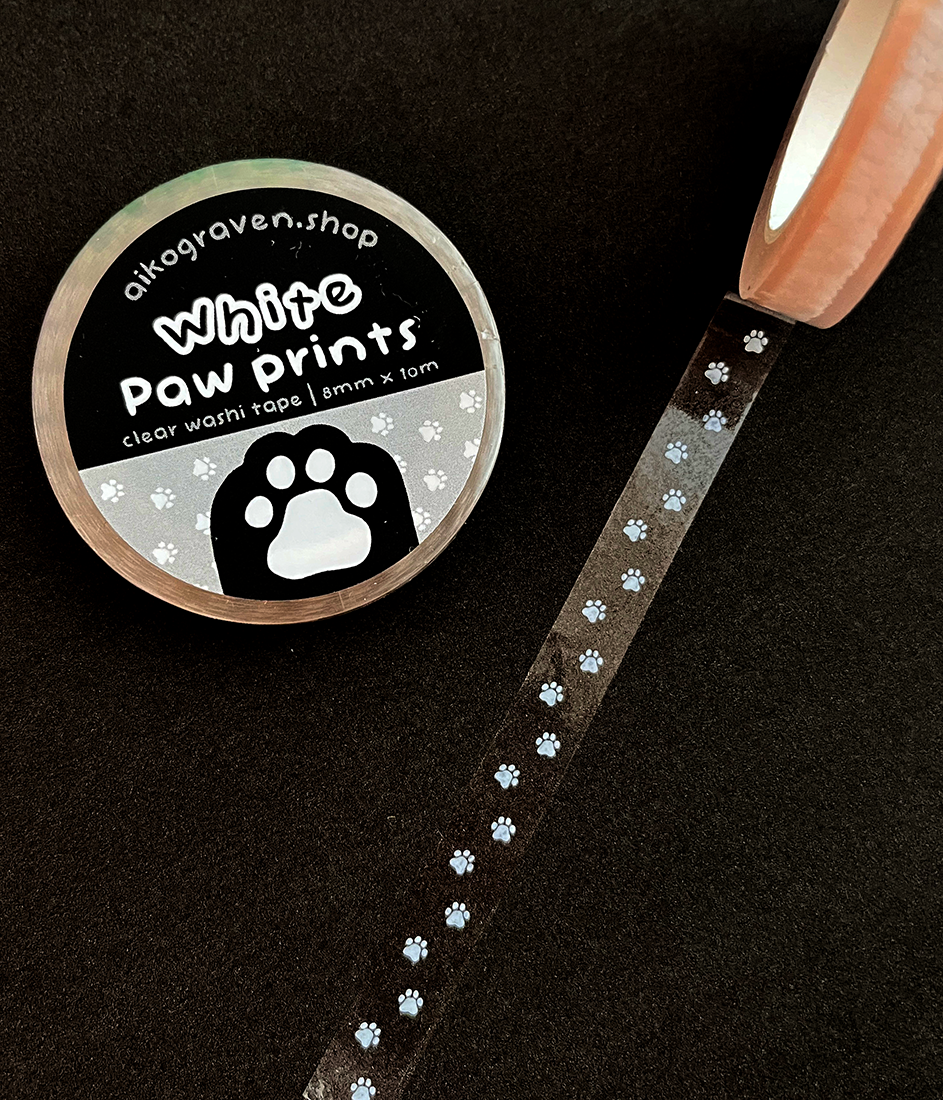Paw prints | 8mm clear washi tape