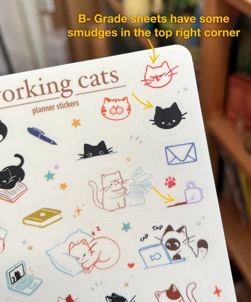 Hard werkende katten | Transparante matte vinylstickervel