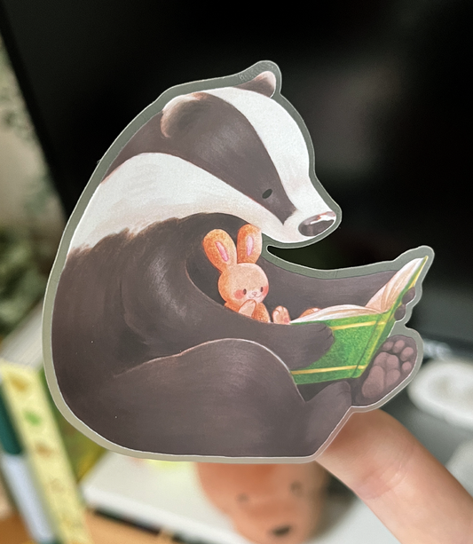 Badger & bunny bedtime story | Transparent matte vinyl