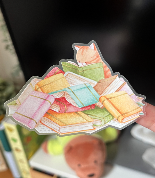Book mountain | Transparent matte vinyl