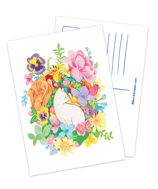 Flower cat | Greeting card