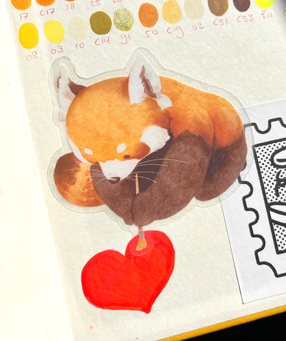 Artsy Red Panda | Transparent matte vinyl