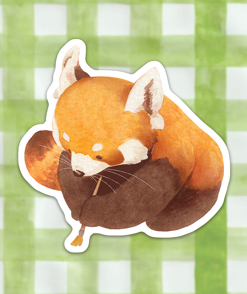Artsy Red Panda | Transparent matte vinyl