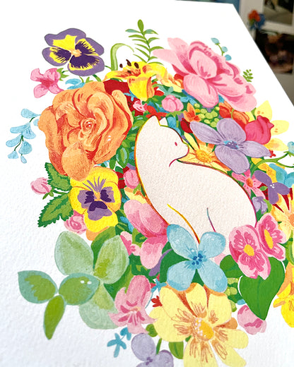 Flower cat | A4 Art print
