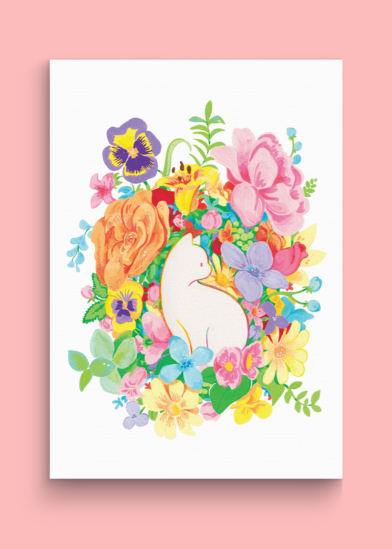 Flower cat | A4 Art print