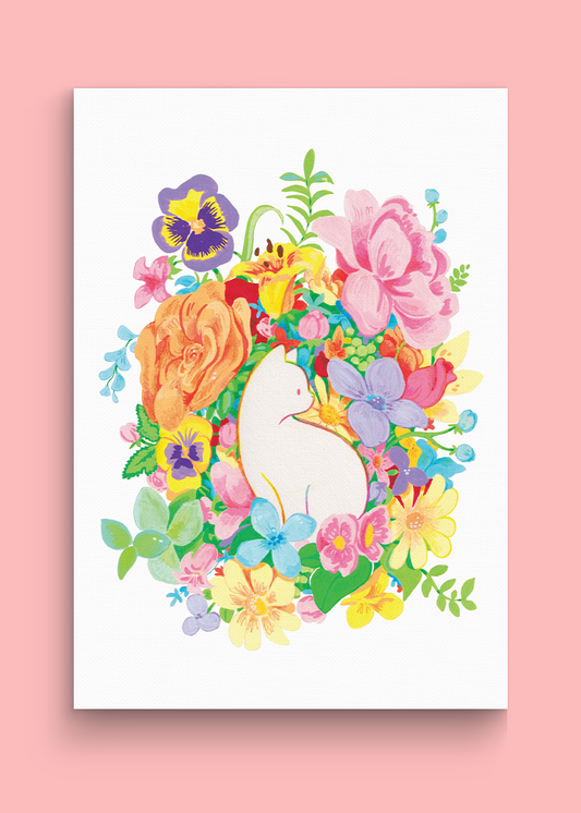 Flower cat | A4 Art print