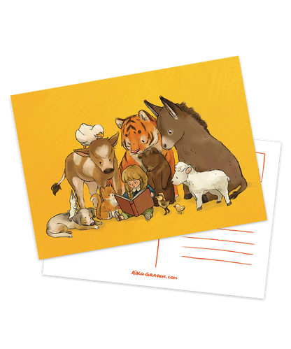 Dieren voorlezen | Wenskaart
