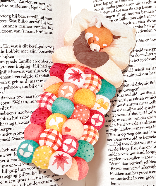 Sleepy Red Panda | Die cut Bookmark
