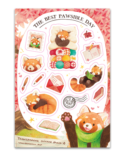 Rode panda | Transparant matte vinylstickervel