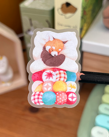 Rode panda | Transparant matte vinylstickervel