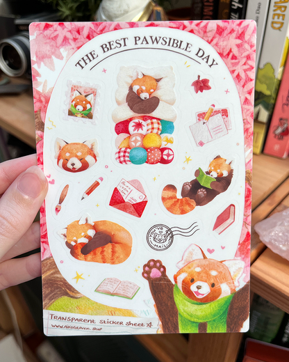 Rode panda | Transparant matte vinylstickervel
