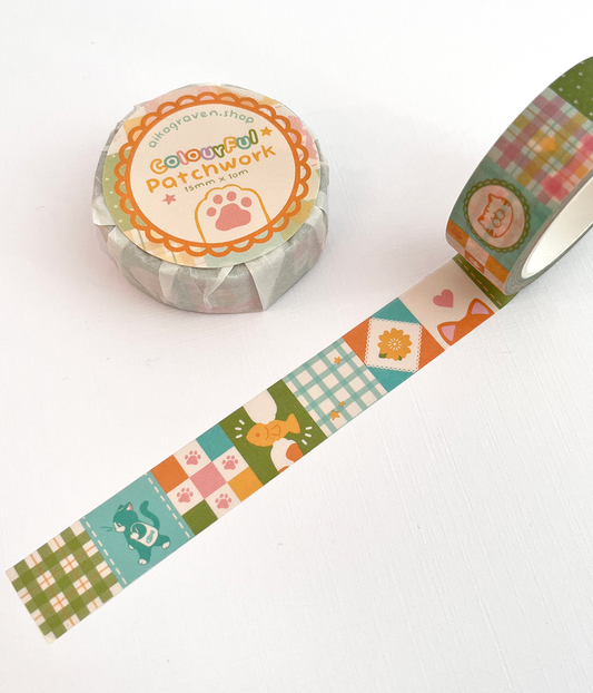 Colourful quilt | 15mm washi tape