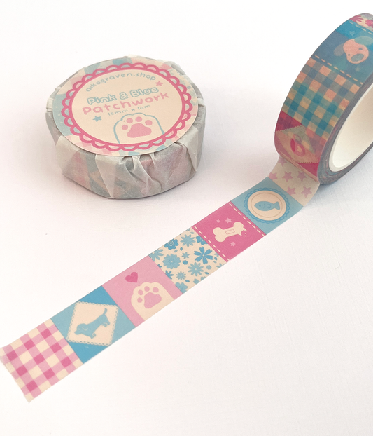 Pink & Blue quilt | 15mm washi tape