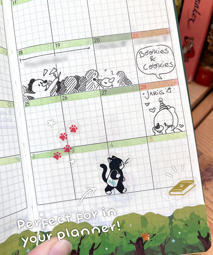 Working cats | Transparent matte planner sticker sheet
