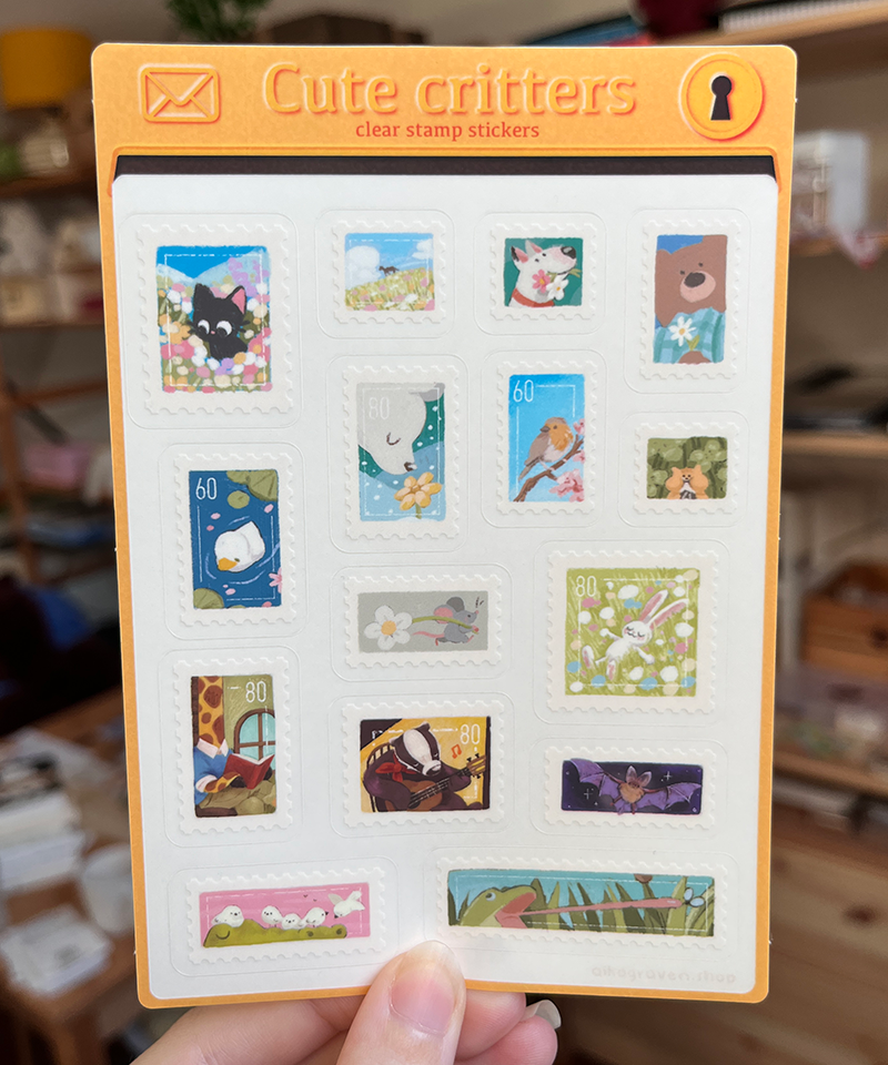 Cute critters | Matte vinyl stamp sticker sheet